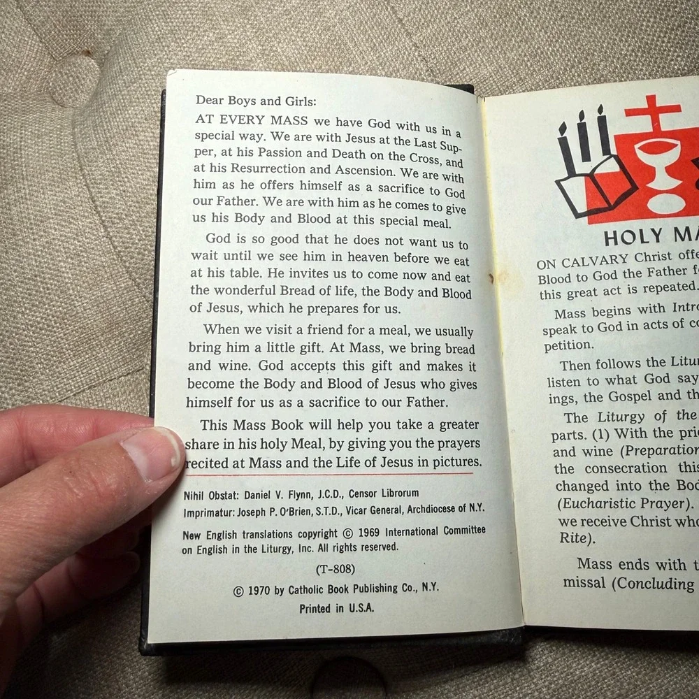 Vintage‎ 1970 New First Mass Book St Joseph Edition Catholic Book Publishing